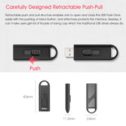 Unità flash USB Netac U309 ad alta velocità USB 3.0 crittografata push-pull, 16GB, 32GB, 64GB, 128GB, 256GB, 512GB