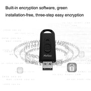 Unità flash USB Netac U309 ad alta velocità USB 3.0 crittografata push-pull, 16GB, 32GB, 64GB, 128GB, 256GB, 512GB