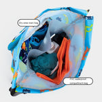 Borsa da nuoto da spiaggia impermeabile con coulisse per separazione bagnata e asciutta per bambini, Black S, Black L, Pink S, Pink L, Blue S, Blue L, Tibetan S, Tibetan L, Gray S, Gray L