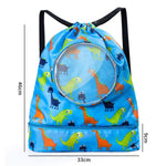 Borsa da nuoto da spiaggia impermeabile con coulisse per separazione bagnata e asciutta per bambini, Black S, Black L, Pink S, Pink L, Blue S, Blue L, Tibetan S, Tibetan L, Gray S, Gray L