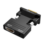 HDMI femmina a VGA maschio con adattatore audio Monitor per computer Convertitore per proiettore TV, White, Gold, Black