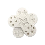 5 pezzi Combinazione di fiori e foglie Stampo in silicone Fondente Strumento di modellazione fai-da-te, DIY Modeling Tool