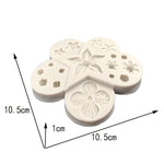 5 pezzi Combinazione di fiori e foglie Stampo in silicone Fondente Strumento di modellazione fai-da-te, DIY Modeling Tool