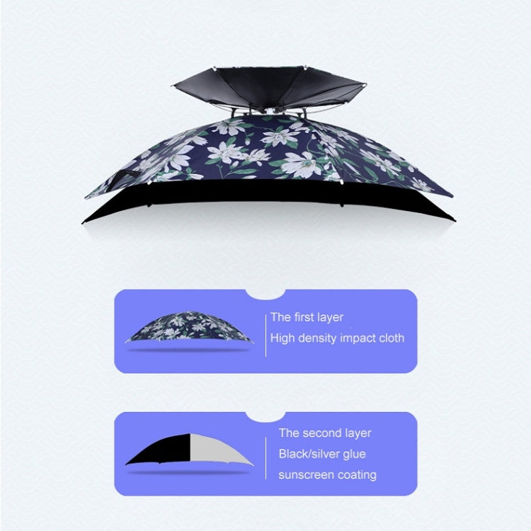 Cappello da ombrello da pesca a doppio strato Protezione solare da esterno e cappello da ombrello pieghevole antipioggia, 95 Blue (Elastic Band), 95 Silver (Elastic Band), 95 Blue (Rubber Sleeve), 95 Silver (Rubber Sleeve), 80 Blue, 80 Camellia        ...