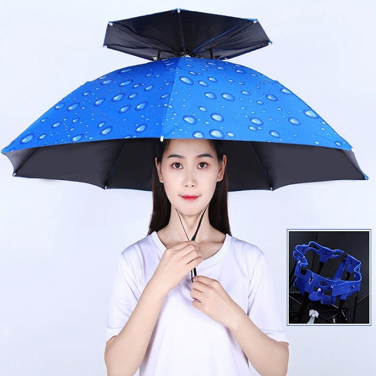Cappello da ombrello da pesca a doppio strato Protezione solare da esterno e cappello da ombrello pieghevole antipioggia, 95 Blue (Elastic Band), 95 Silver (Elastic Band), 95 Blue (Rubber Sleeve), 95 Silver (Rubber Sleeve), 80 Blue, 80 Camellia        ...