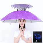 Cappello da ombrello da pesca a doppio strato Protezione solare da esterno e cappello da ombrello pieghevole antipioggia, 95 Blue (Elastic Band), 95 Silver (Elastic Band), 95 Blue (Rubber Sleeve), 95 Silver (Rubber Sleeve), 80 Blue, 80 Camellia        ...