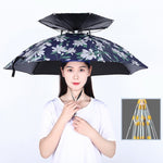 Cappello da ombrello da pesca a doppio strato Protezione solare da esterno e cappello da ombrello pieghevole antipioggia, 95 Blue (Elastic Band), 95 Silver (Elastic Band), 95 Blue (Rubber Sleeve), 95 Silver (Rubber Sleeve), 80 Blue, 80 Camellia        ...