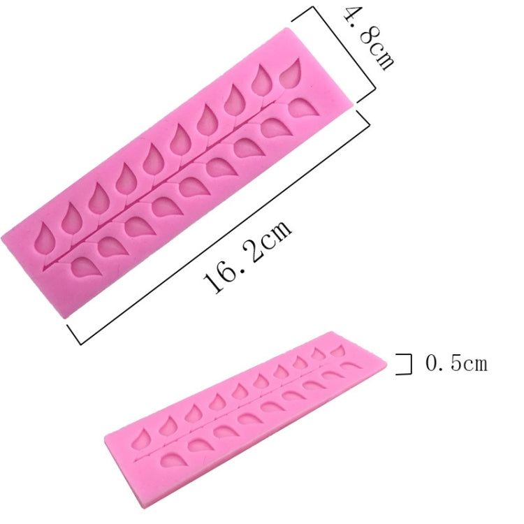 Stampo in silicone per fondente a foglia d'albero in pizzo a strisce lunghe da 5 pezzi, Long Strip Lace
