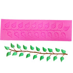 Stampo in silicone per fondente a foglia d'albero in pizzo a strisce lunghe da 5 pezzi, Long Strip Lace