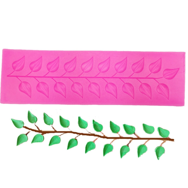 Stampo in silicone per fondente a foglia d'albero in pizzo a strisce lunghe da 5 pezzi, Long Strip Lace