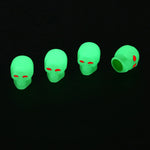 5 set Tappo valvola luminoso per pneumatici per auto Tappo per nucleo valvola teschio moto, 1 Set Red, 1 Set Blue, 1 Set Green, 1 Set Yellow