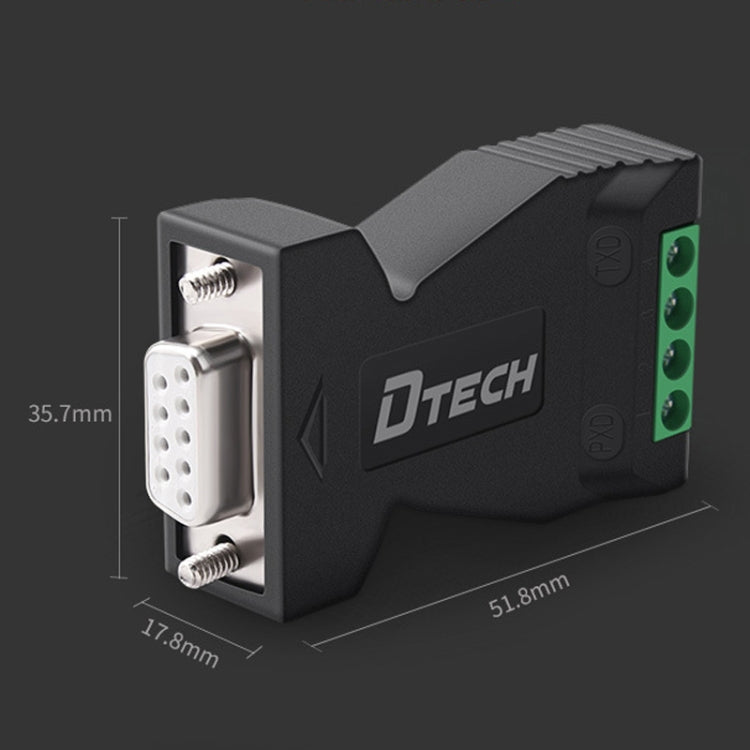 DTECH DT-9001 Convertitore da RS232 a 485 per protezione da fulmini e sovratensioni di livello industriale, DT-9001