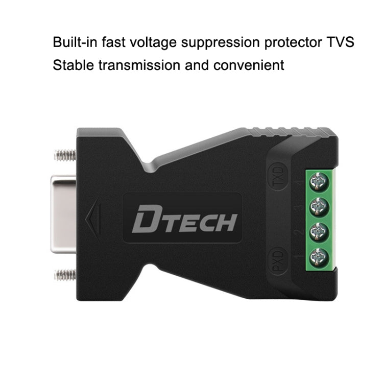 DTECH DT-9001 Convertitore da RS232 a 485 per protezione da fulmini e sovratensioni di livello industriale, DT-9001