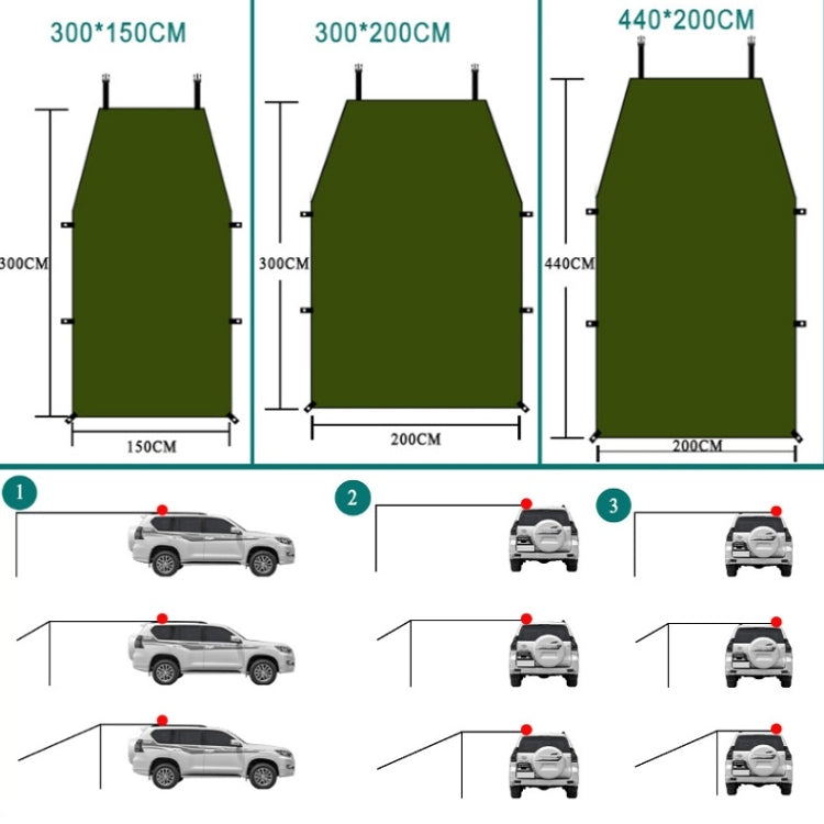 Tenda da campeggio parasole antipioggia 300x150cm