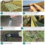 Tenda da campeggio parasole antipioggia 300x150cm