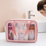 2 PCS Sacchetto di immagazzinaggio impermeabile traslucido smerigliato Borsa cosmetica Borsa da nuoto Borsa da lavaggio, Black M, Black M 2 Handles, Black L, Pink S, Pink M, Pink M 2 Handles, Pink L, White S, White M, White M 2 Handles, White L, Blue S...
