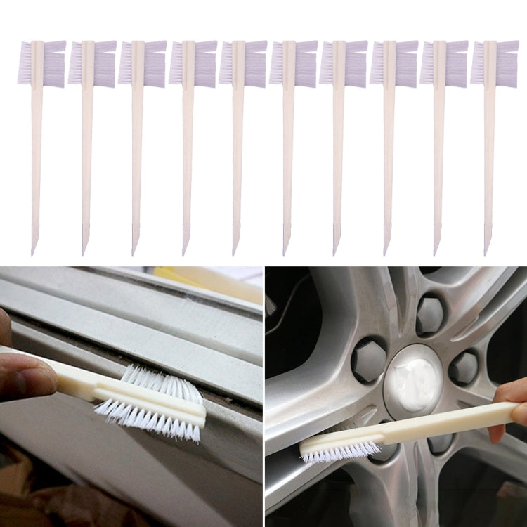 10 PCS Spazzola per motore testata per auto Spazzola per scanalatura a doppia faccia, 10 PCS White