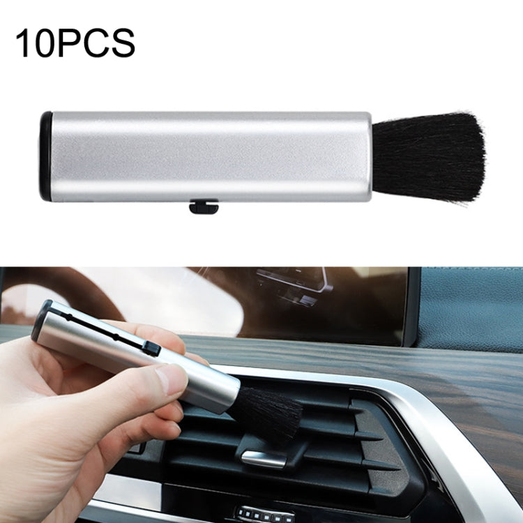 Spazzola telescopica per la pulizia della presa d'aria del condizionatore d'aria per auto da 10 pezzi, 10PCS+Black, 10PCS+Silver