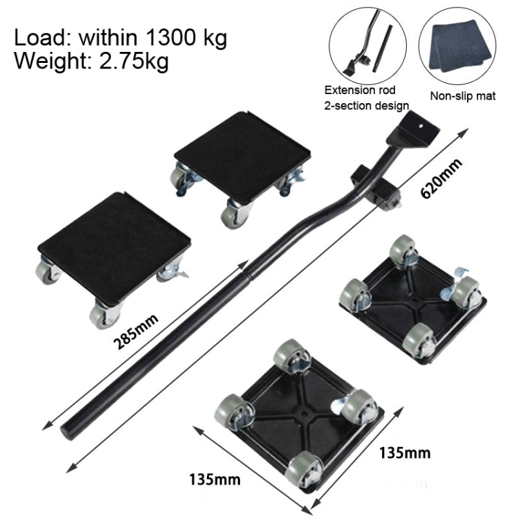 Strumento per lo spostamento di oggetti pesanti con ruota universale 5 in 1, Square Aggravated, Black Square Aggravator, Black Round Aggravator
