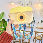 Bicchiere di plastica per fotocamera Bicchiere di succo di cannuccia per bambini Bicchiere di acqua per il tempo libero da viaggio, Pink, Blue, Purple, Yellow