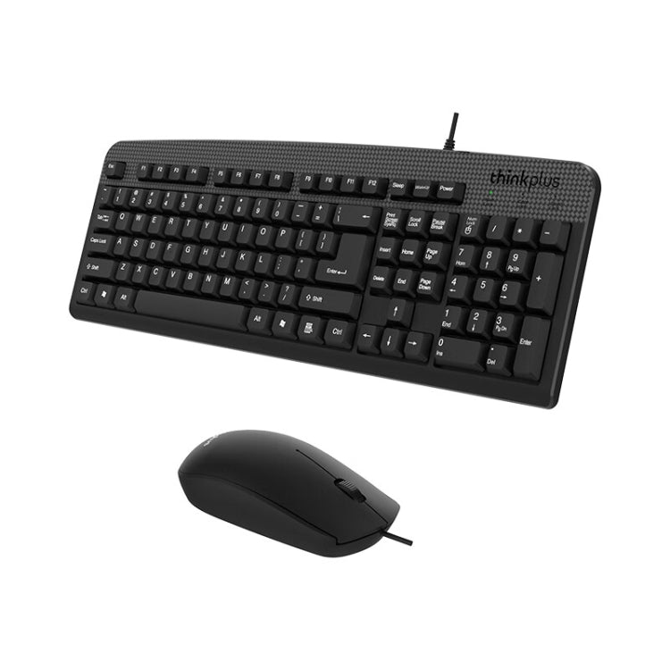 Set tastiera e mouse da ufficio cablati USB Lenovo Thinkplus, KM130 Pro