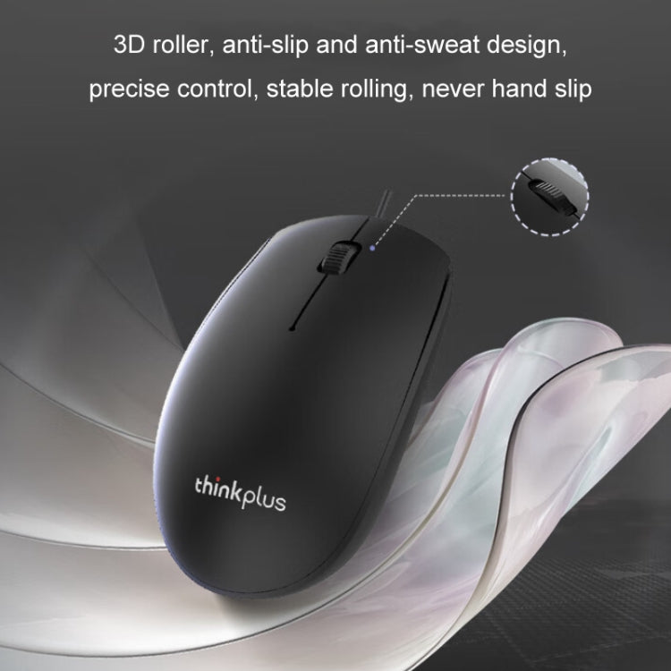 Set tastiera e mouse da ufficio cablati USB Lenovo Thinkplus, KM130 Pro