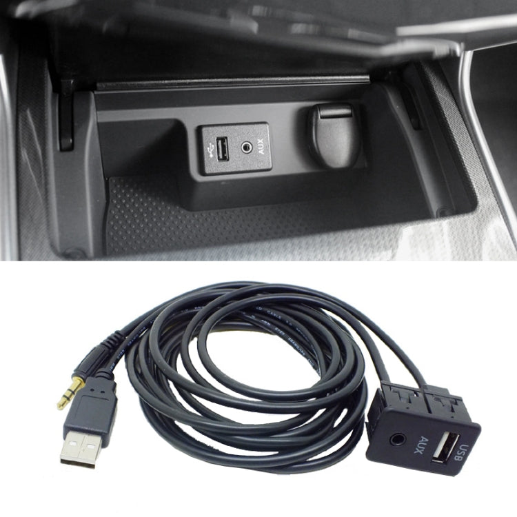 Accessori per la modifica audio della presa AUX + USB modificati per auto Linea di estensione USB da 3,5 mm, AUX+USB