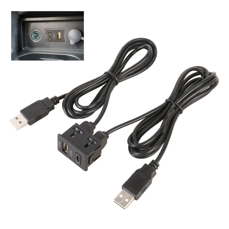 Car Universal Modifica Type-C + Interfaccia USB Ricarica Sedile, Type-C+USB