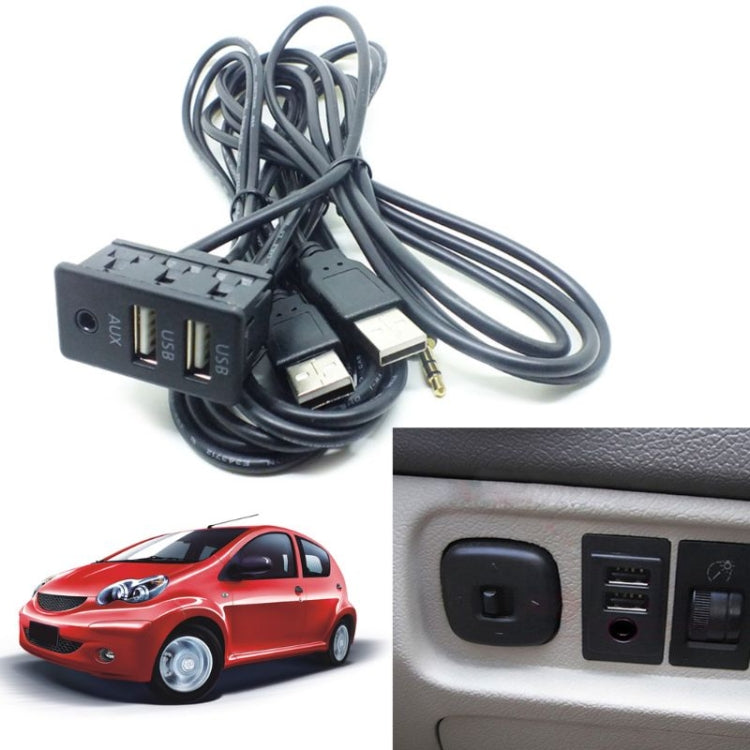 Modifica universale per auto Dual USB + interfaccia AUX Sedile di ricarica, USB+USB+AUX