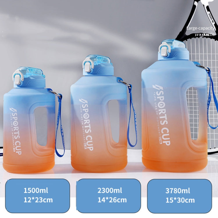Borraccia sportiva con coppa di paglia a gradiente di grande capacità con scala, 1500ml, 2300ml, 3800ml