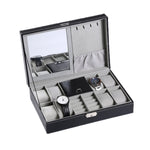 Contenitore per gioielli con anello per collana con scatola portaoggetti per orologio a 8 bit con specchio, 8-Bit Watch Display Box