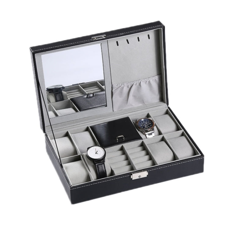 Contenitore per gioielli con anello per collana con scatola portaoggetti per orologio a 8 bit con specchio, 8-Bit Watch Display Box