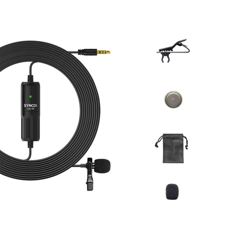 Microfono cablato SYNCO S8 Lavalier con cavo 8 metri