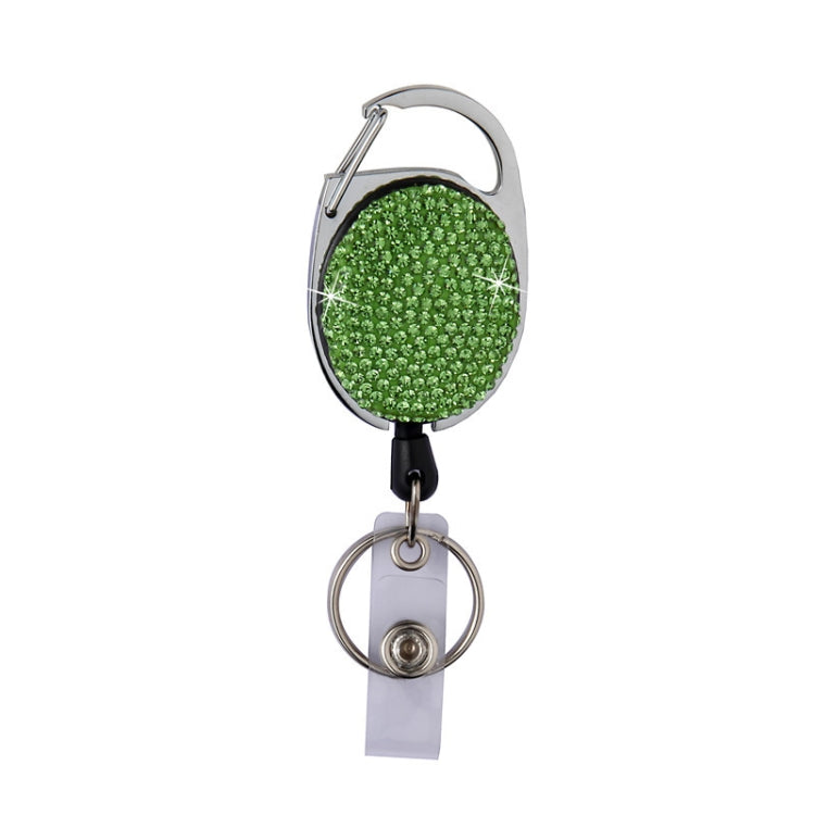 Fibbia per documenti con portachiavi retrattile in metallo con fibbia in argilla ceramica, Light Green, Shiny Black, Lake Blue, Deep Blue, Red, Black, White, Pink, AB