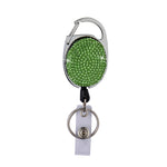 Fibbia per documenti con portachiavi retrattile in metallo con fibbia in argilla ceramica, Light Green, Shiny Black, Lake Blue, Deep Blue, Red, Black, White, Pink, AB