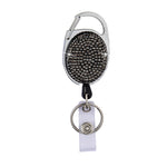 Fibbia per documenti con portachiavi retrattile in metallo con fibbia in argilla ceramica, Light Green, Shiny Black, Lake Blue, Deep Blue, Red, Black, White, Pink, AB