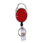 Fibbia per documenti con portachiavi retrattile in metallo con fibbia in argilla ceramica, Light Green, Shiny Black, Lake Blue, Deep Blue, Red, Black, White, Pink, AB