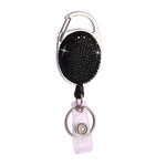 Fibbia per documenti con portachiavi retrattile in metallo con fibbia in argilla ceramica, Light Green, Shiny Black, Lake Blue, Deep Blue, Red, Black, White, Pink, AB