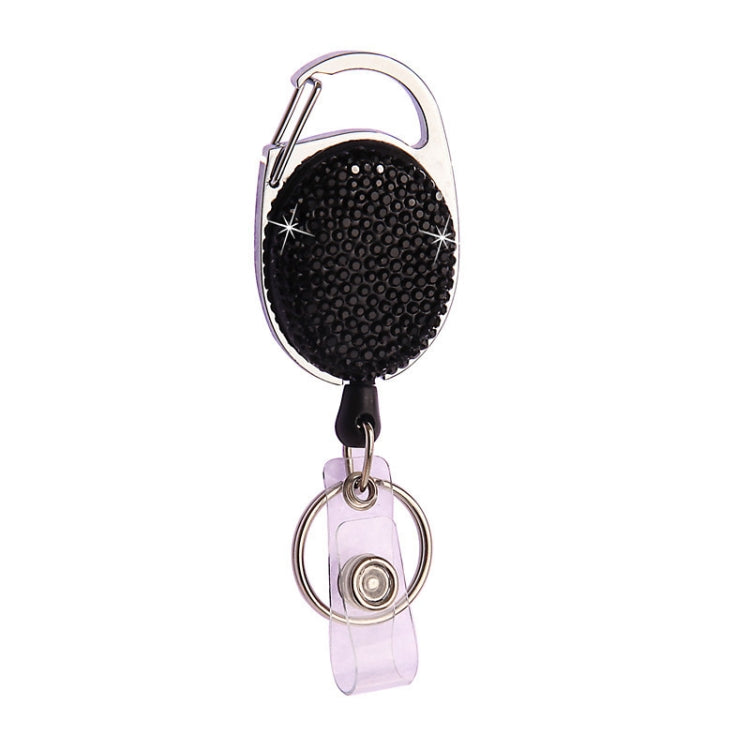 Fibbia per documenti con portachiavi retrattile in metallo con fibbia in argilla ceramica, Light Green, Shiny Black, Lake Blue, Deep Blue, Red, Black, White, Pink, AB