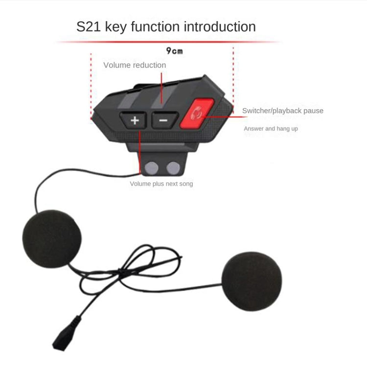Auricolare interfono Bluetooth impermeabile per casco S21
