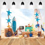 Panno per sfondo fotografico da spiaggia da 2,1 m x 1,5 m