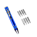 Cacciavite 8 in 1 in lega di alluminio con combinazione di smontaggio e riparazione della penna, 8 In 1 Blue, 8 In 1 Red, 8 In 1 Black, 8 In 1 Silver