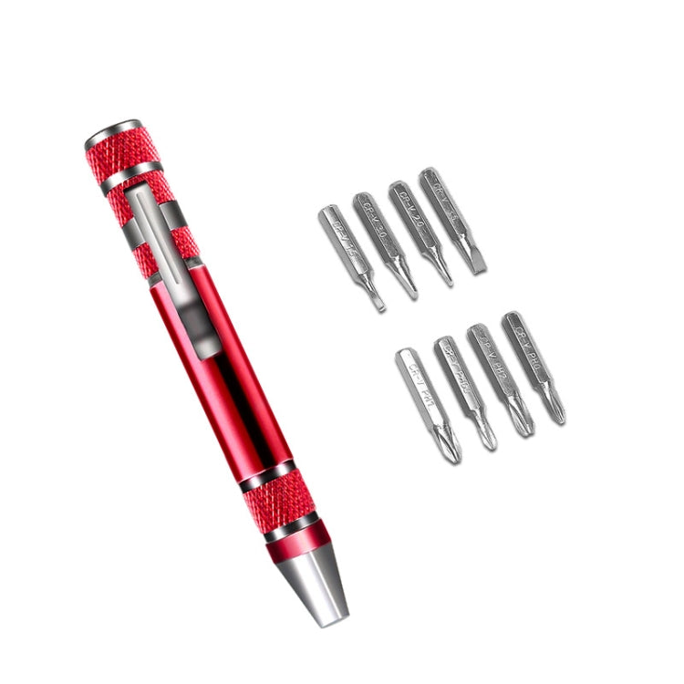 Cacciavite 8 in 1 in lega di alluminio con combinazione di smontaggio e riparazione della penna, 8 In 1 Blue, 8 In 1 Red, 8 In 1 Black, 8 In 1 Silver