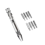 Cacciavite 8 in 1 in lega di alluminio con combinazione di smontaggio e riparazione della penna, 8 In 1 Blue, 8 In 1 Red, 8 In 1 Black, 8 In 1 Silver