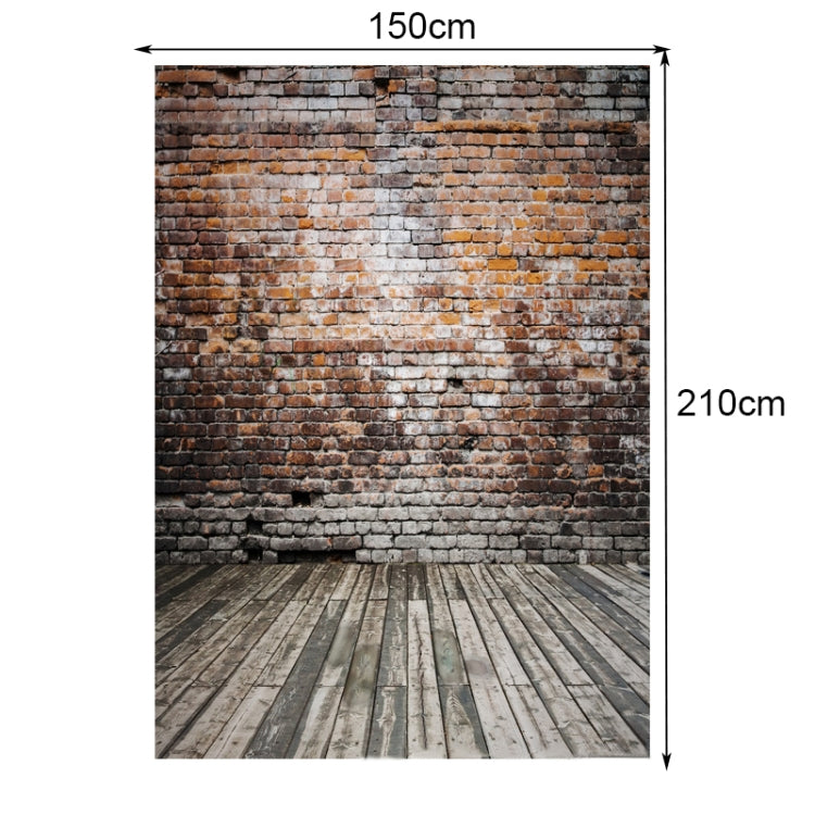 3740 2,1 mx 1,5 m muro di mattoni e pavimento in legno sfondo fotografico