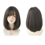 Parrucca da donna di media lunghezza naturale realistica a tutta spalla, Cold Brown 36cm, Black Tea Color 36cm
