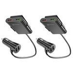 2PCS QC3.0 Caricabatteria per sedile posteriore caricabatteria per auto a quattro porte Fast 5V 8A, 2PCS+Black, 2PCS+White