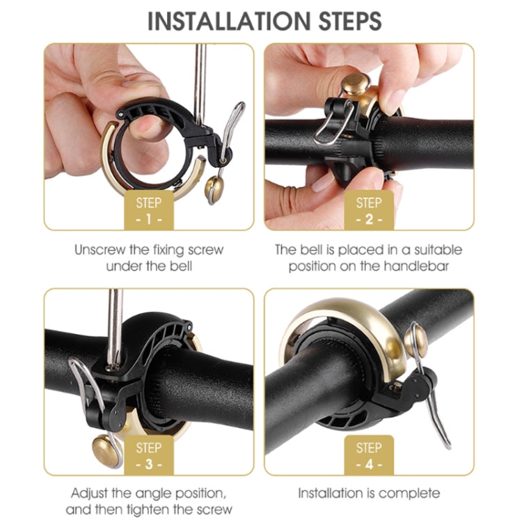 WEST BIKING Campanello in rame retrò per bicicletta con campanello nitido e rumoroso, WEST BIKING Copper Bell(Gold)