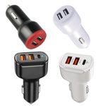 Caricabatteria per auto doppio USB 2PCS PD + 2.4A, stile:, 2 Ports (Black), 2 Ports (White), 3 Ports (Black), 3 Ports (White)