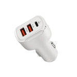 Caricabatteria per auto doppio USB 2PCS PD + 2.4A, stile:, 2 Ports (Black), 2 Ports (White), 3 Ports (Black), 3 Ports (White)